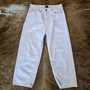 Lee Light Pink Wide Leg Cropped Jeans